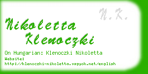 nikoletta klenoczki business card